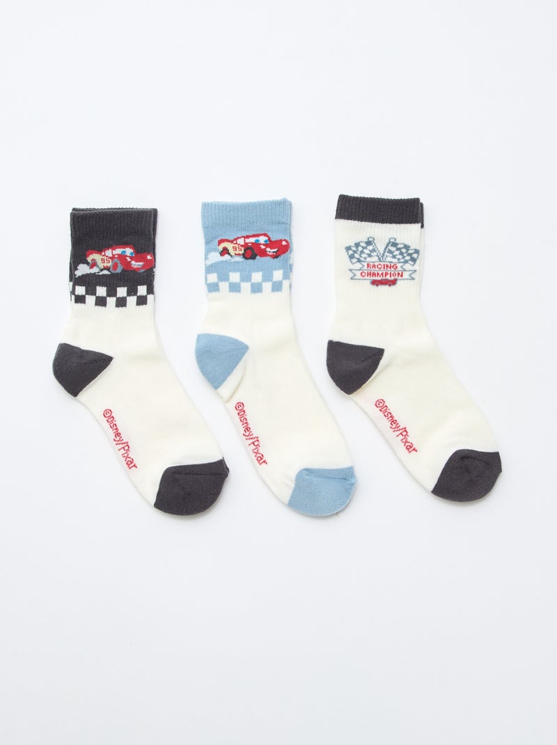 Lot de 3 chaussettes fantaisies 'Cars' Bleu - Kiabi
