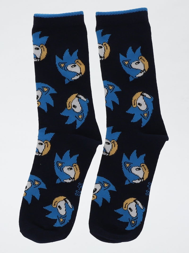 Lot de 3 chaussettes mi-hautes 'Sonic' Bleu - Kiabi