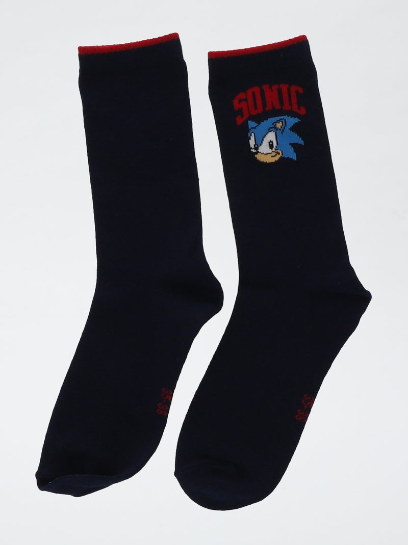 Lot de 3 chaussettes mi-hautes 'Sonic' Bleu - Kiabi