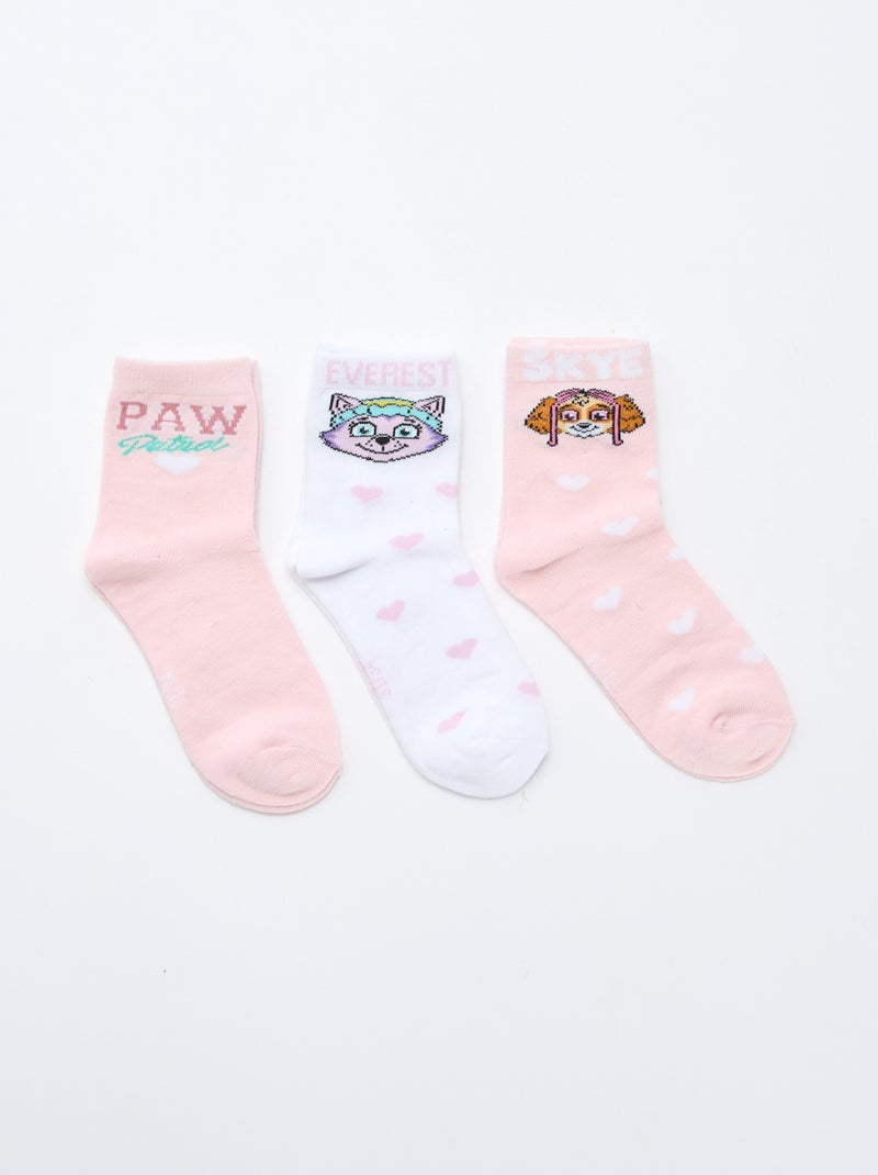Lot de 3 chaussettes 'Pat'patrouille' Rose - Kiabi