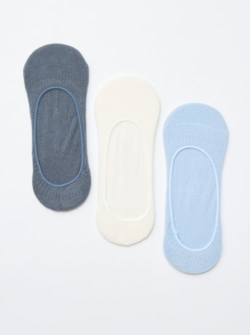 Lot de 3 chaussettes protège pied unis - Kiabi