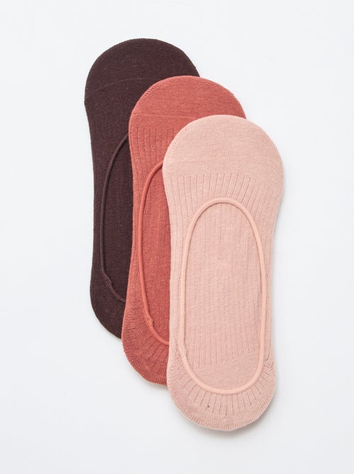 Lot de 3 chaussettes protège pied unis - Kiabi