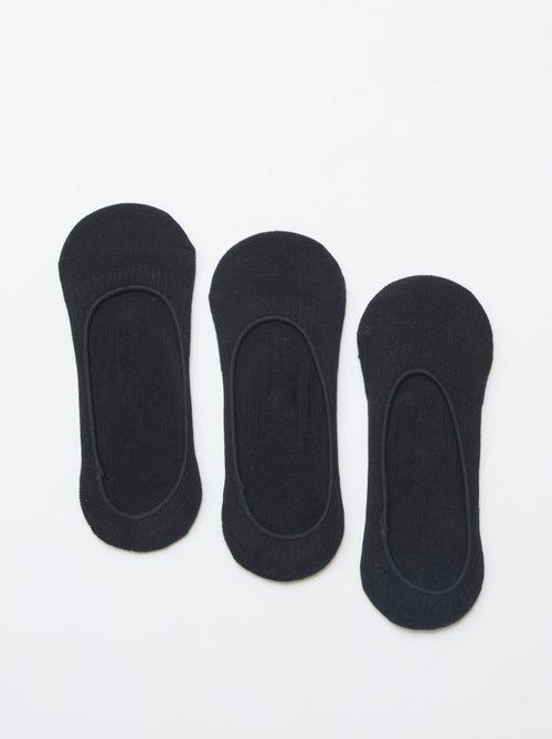 Lot de 3 chaussettes protège pied unis - Kiabi