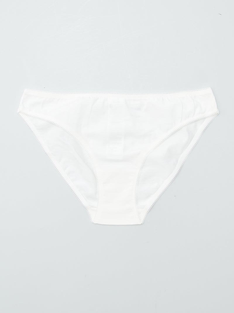 Lot de 3 culottes en coton Bleu/gris/blanc - Kiabi