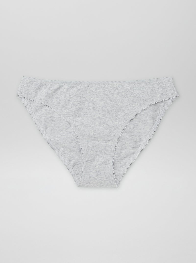 Lot de 3 culottes en coton Noir/gris/blanc - Kiabi