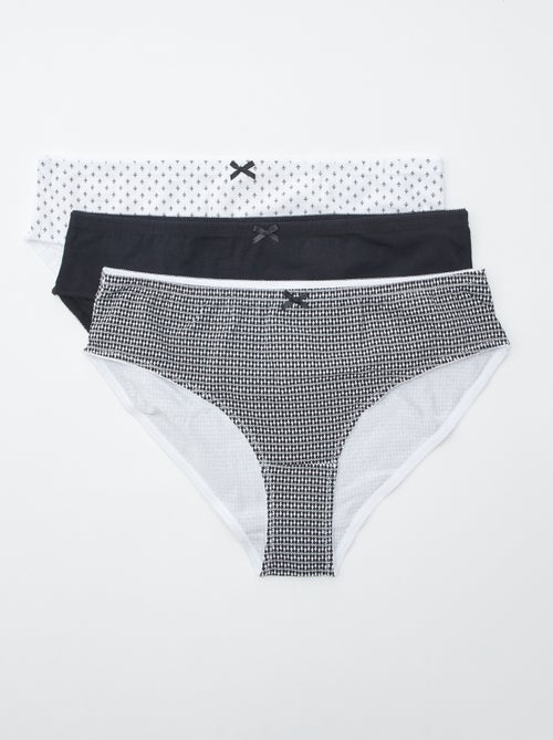 Lot de 3 culottes en coton stretch - Kiabi