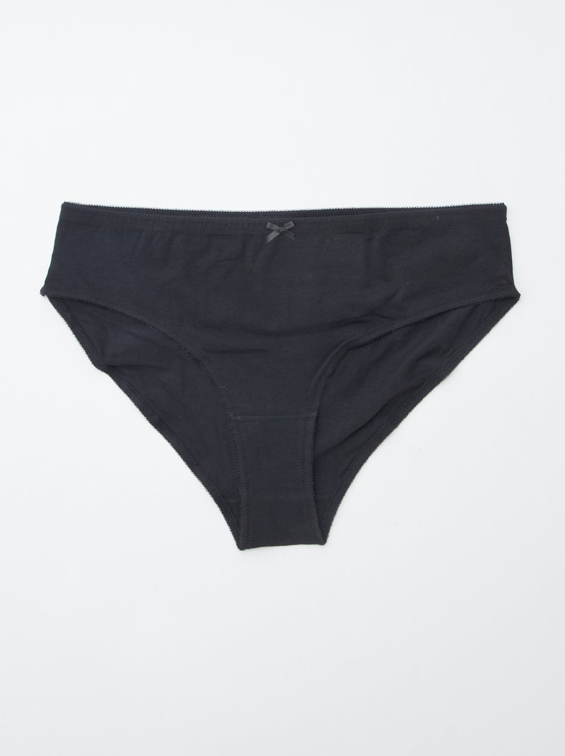 Lot de 3 culottes en coton stretch Blanc - Kiabi