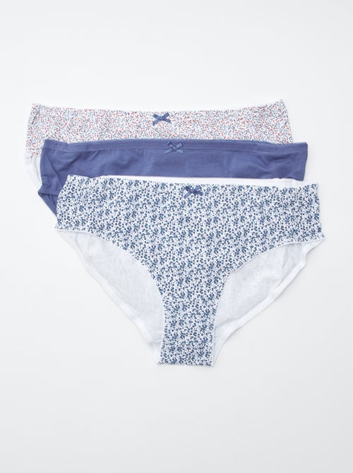 Lot de 3 culottes en coton stretch - Kiabi