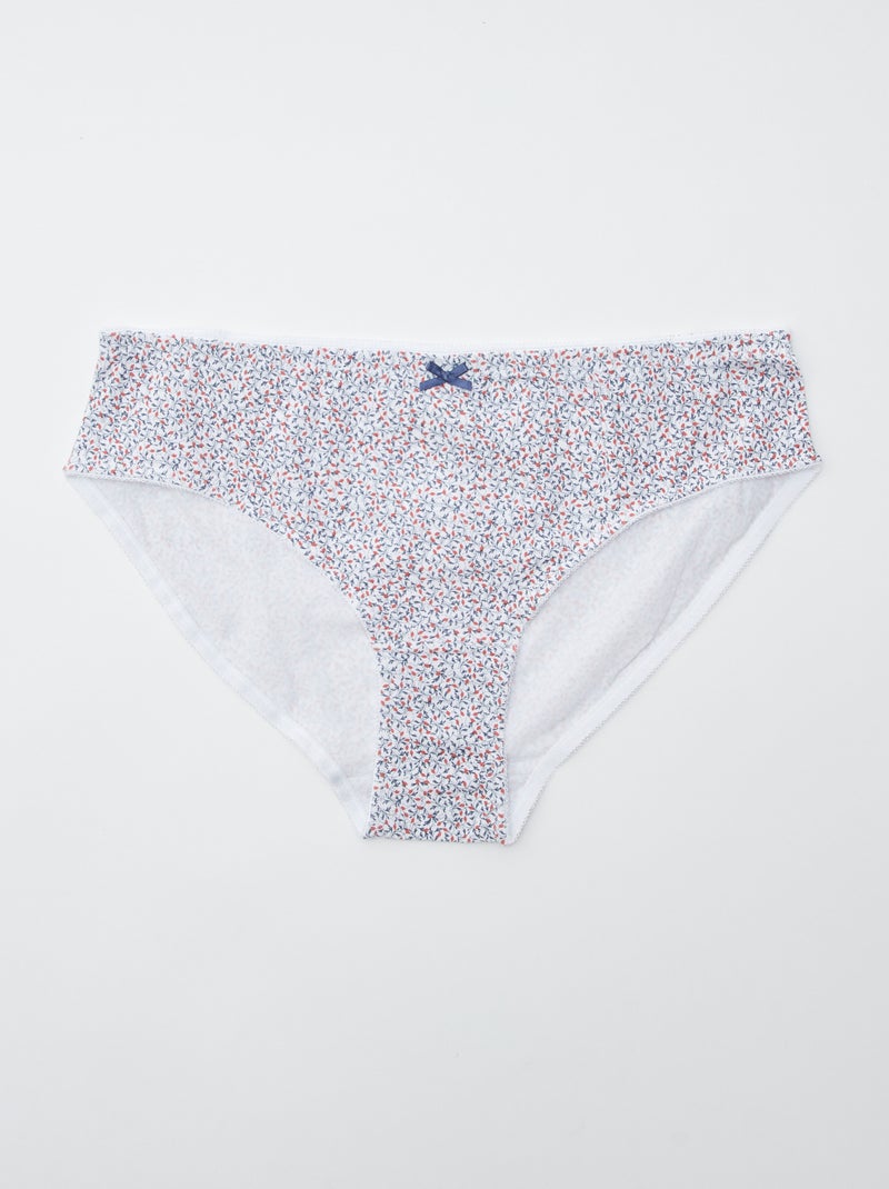 Lot de 3 culottes en coton stretch Bleu - Kiabi