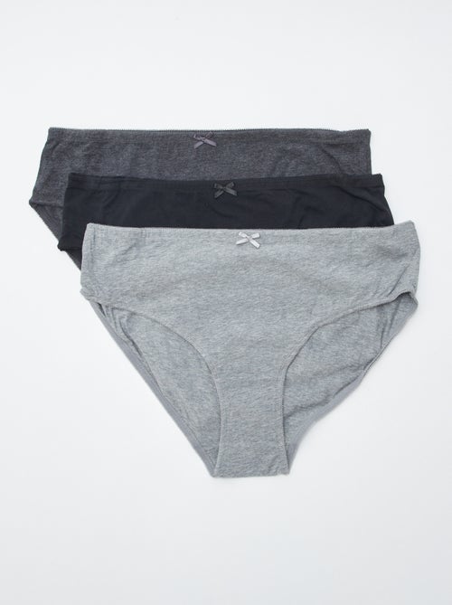 Lot de 3 culottes en coton stretch - Kiabi