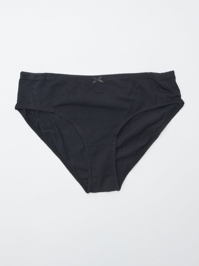 Lot de 3 culottes en coton stretch Gris - Kiabi