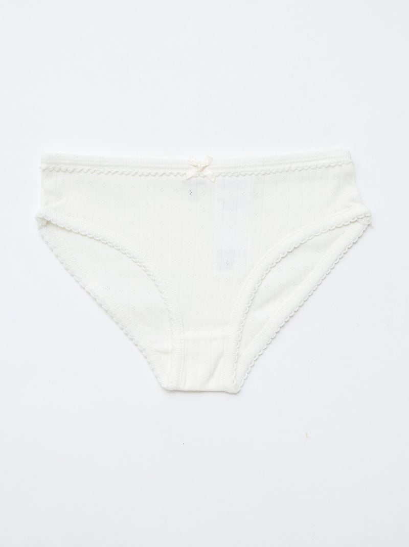 Lot de 3 culottes en maille pointelle Blanc - Kiabi