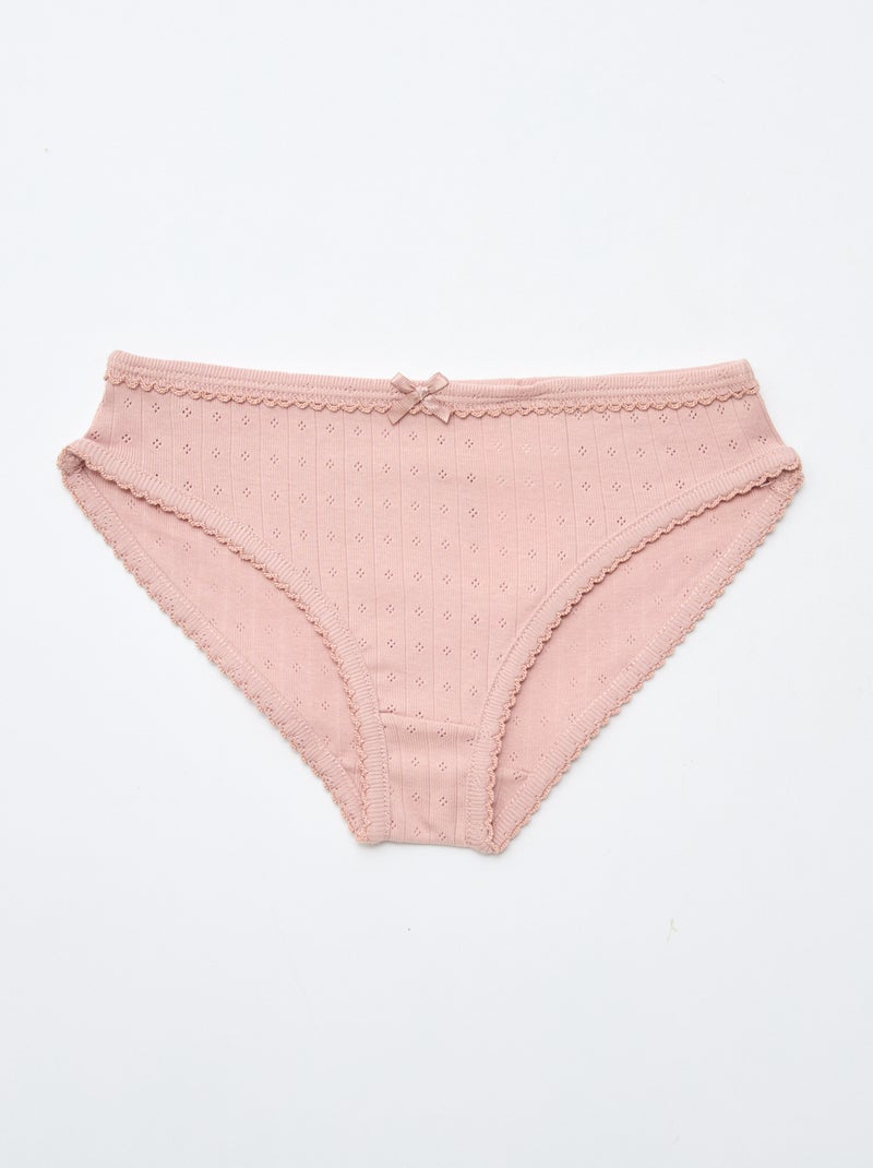 Lot de 3 culottes en maille pointelle Blanc - Kiabi