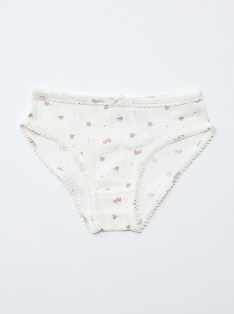 Lot de 3 culottes en maille pointelle Blanc - Kiabi