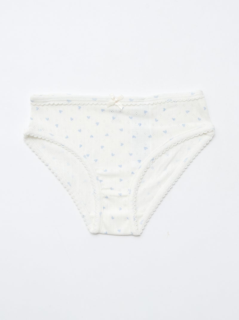 Lot de 3 culottes en maille pointelle Blanc - Kiabi