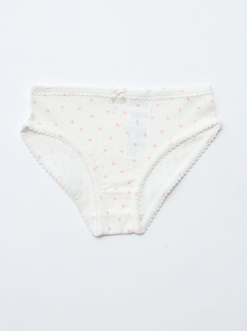 Lot de 3 culottes en maille pointelle Blanc - Kiabi