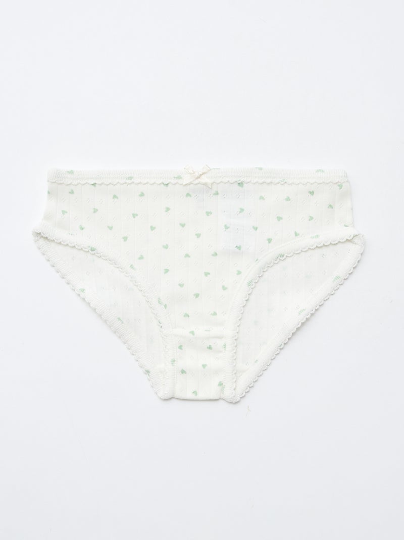 Lot de 3 culottes en maille pointelle Blanc - Kiabi