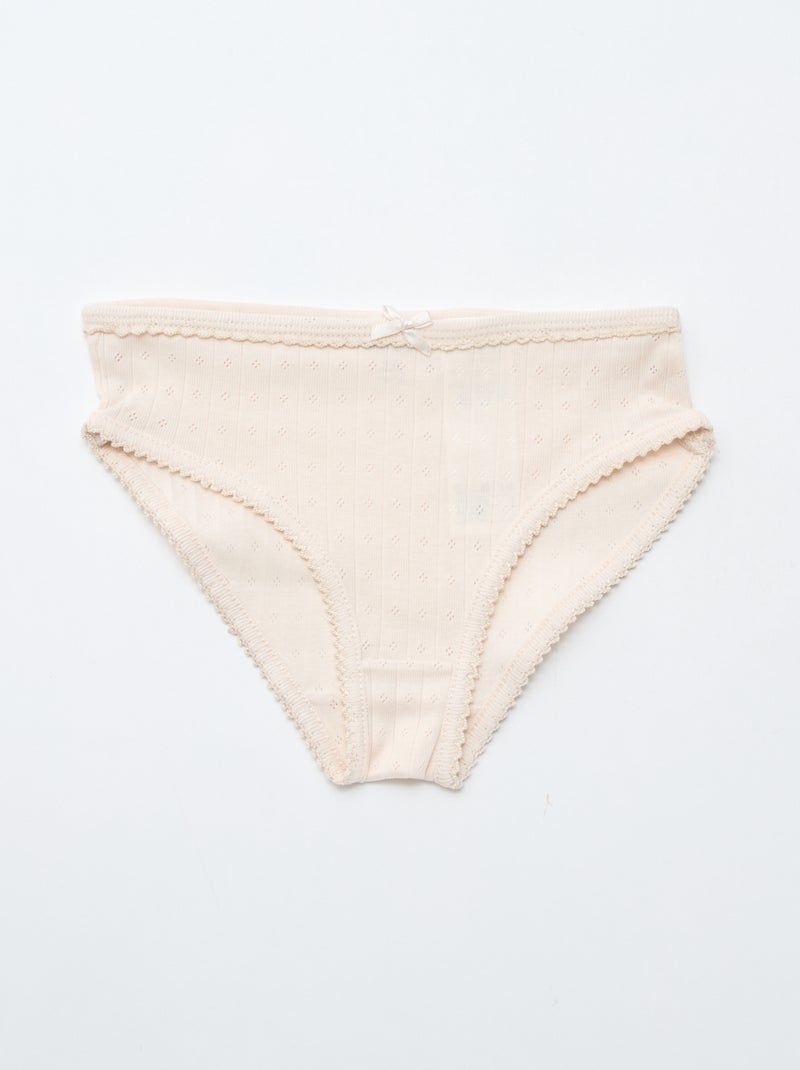 Lot de 3 culottes en maille pointelle Rose - Kiabi