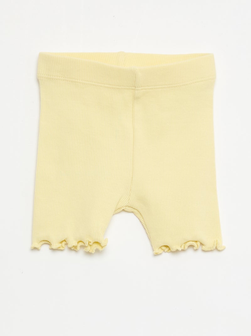 Lot de 3 cyclistes côtelés Jaune - Kiabi