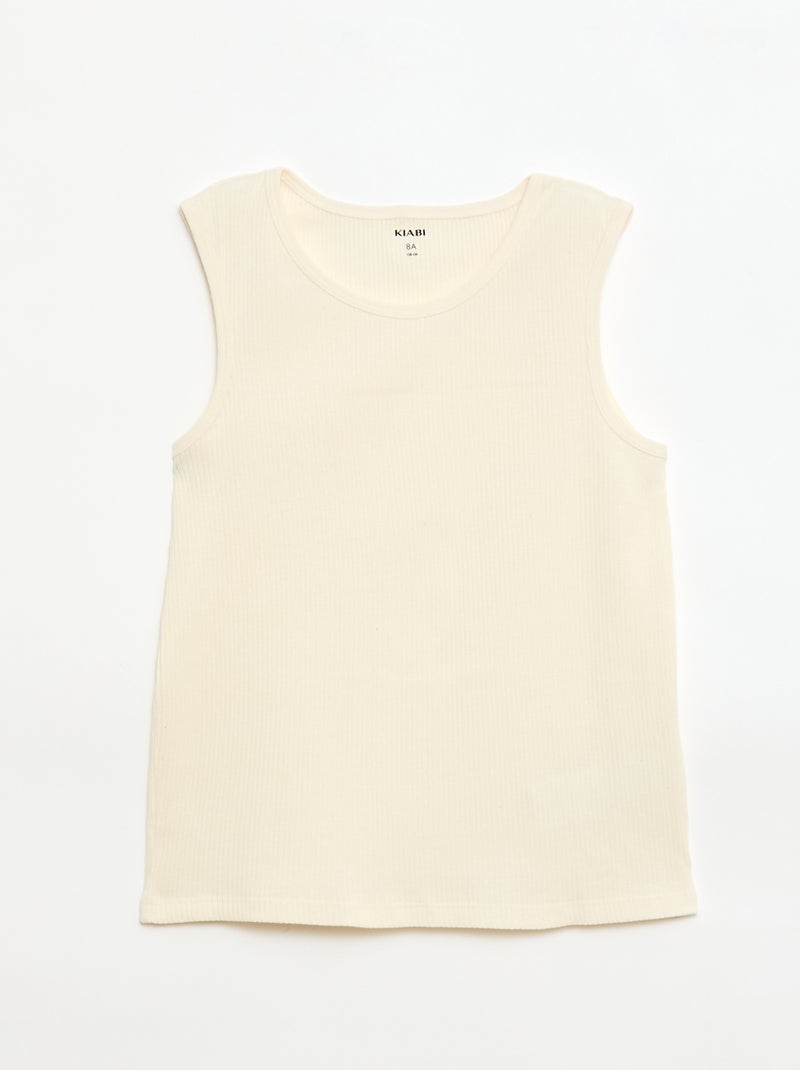 Lot de 3 débardeurs côtelés Vert - Kiabi