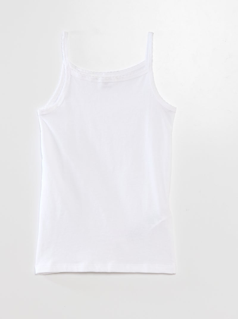 Lot de 3 débardeurs coton Blanc - Kiabi