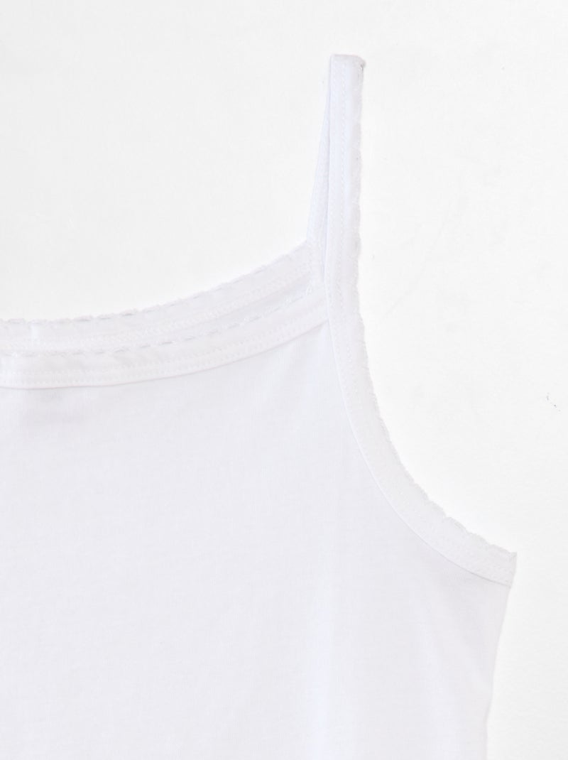 Lot de 3 débardeurs coton Blanc - Kiabi