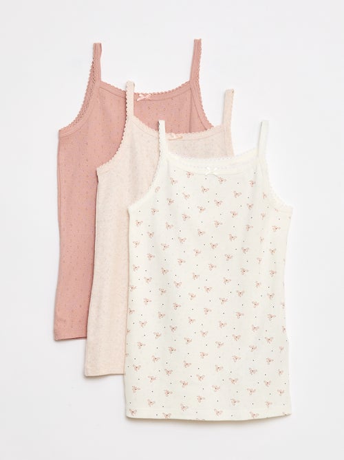 Lot de 3 débardeurs en maille pointelle - Kiabi