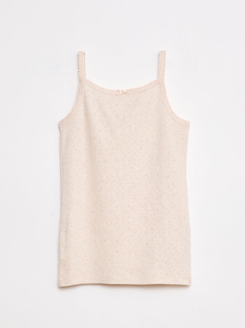 Lot de 3 débardeurs en maille pointelle Blanc - Kiabi