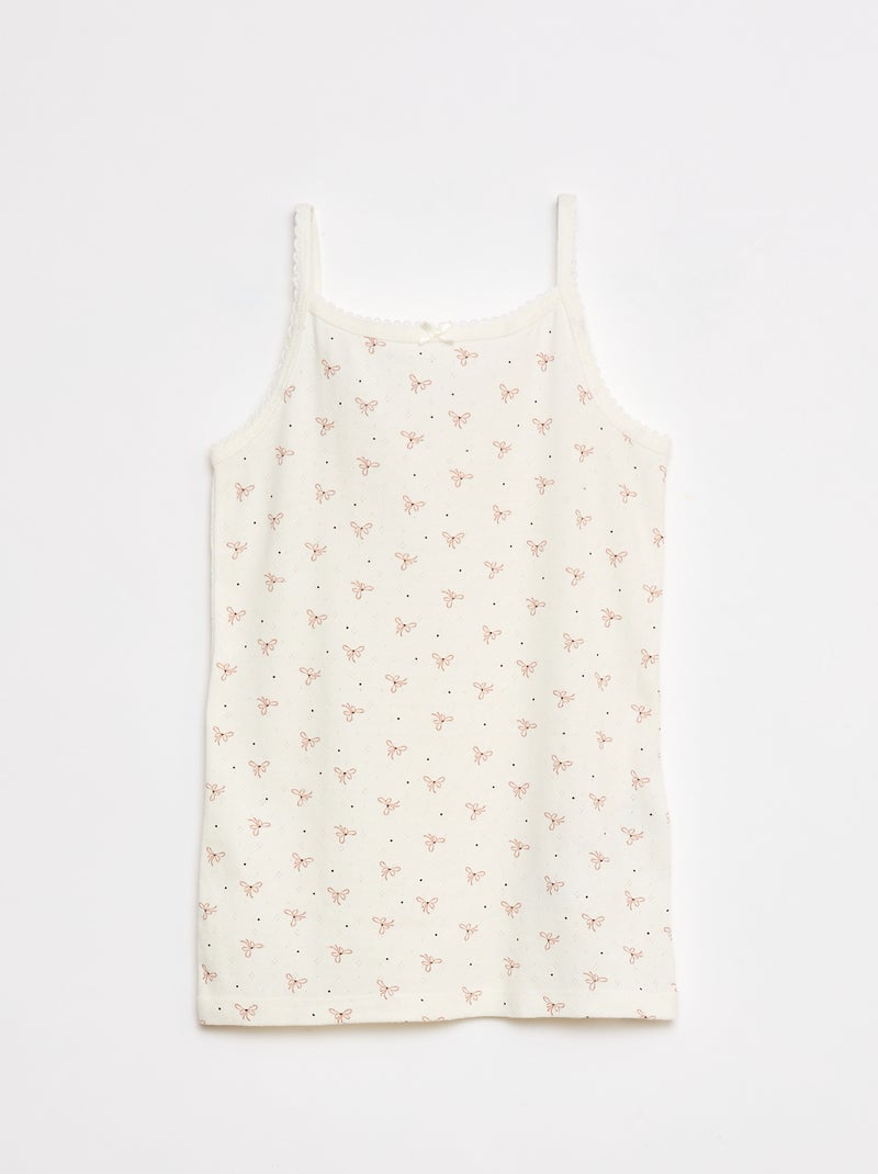 Lot de 3 débardeurs en maille pointelle Blanc - Kiabi