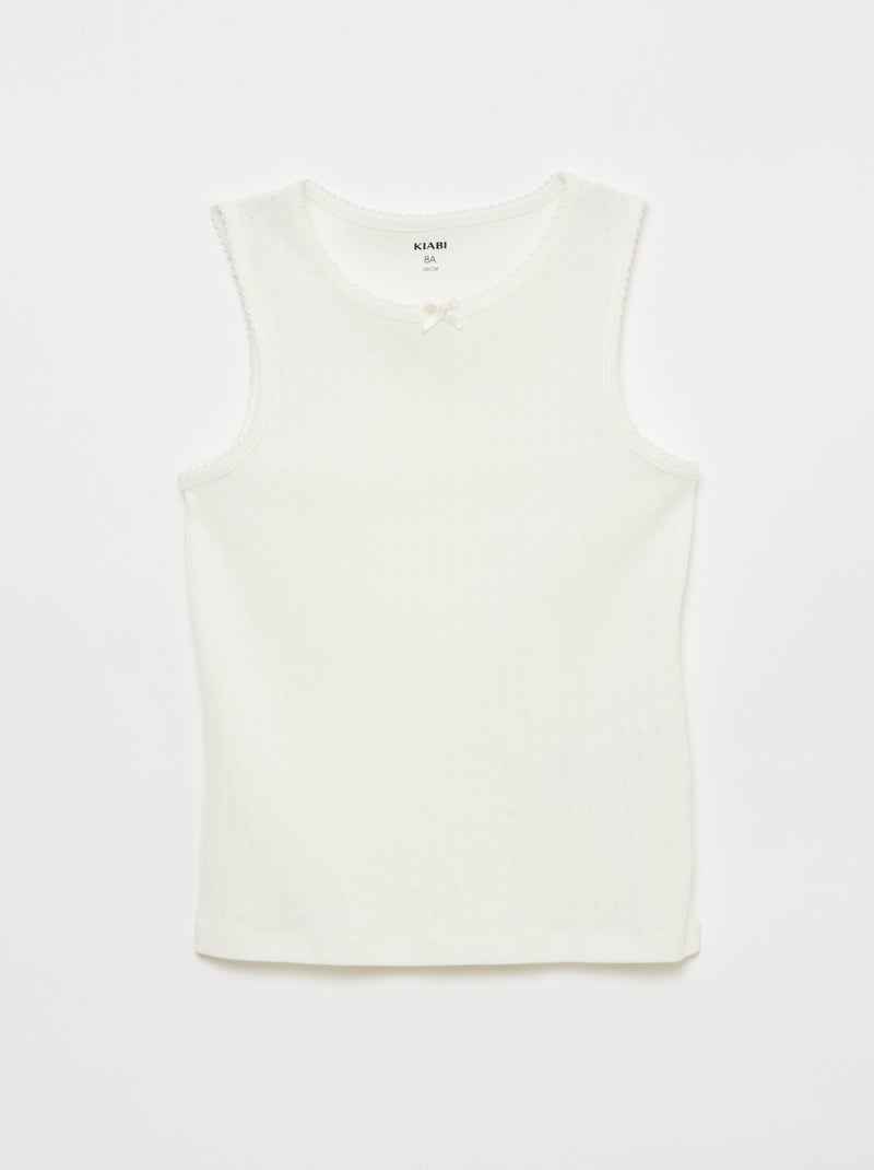 Lot de 3 débardeurs en maille pointelle Blanc - Kiabi