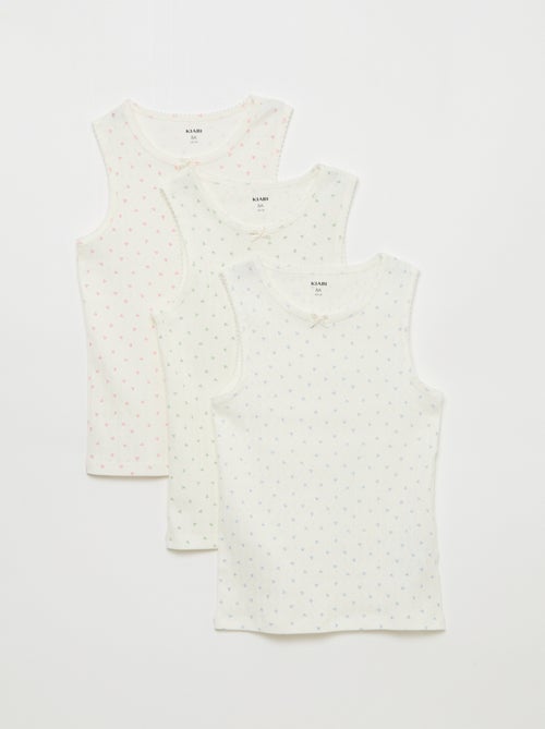 Lot de 3 débardeurs en maille pointelle - Kiabi
