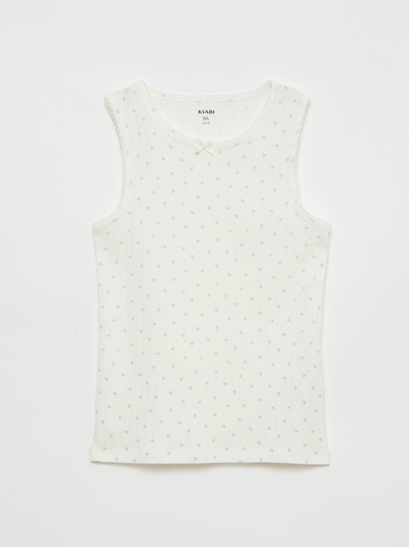 Lot de 3 débardeurs en maille pointelle Blanc - Kiabi