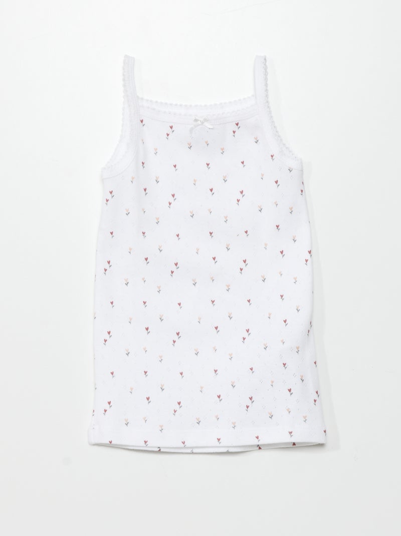 Lot de 3 débardeurs en maille pointelle Blanc/gris - Kiabi