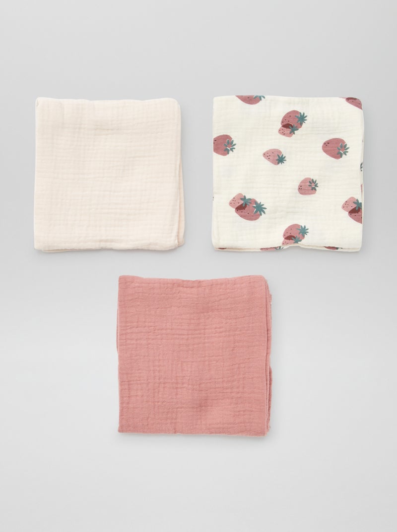 Lot de 3 langes BLANC - Kiabi