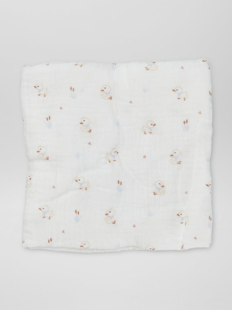 Lot de 3 langes Blanc/bleu - Kiabi