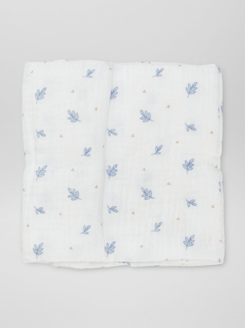 Lot de 3 langes en coton Bleu - Kiabi