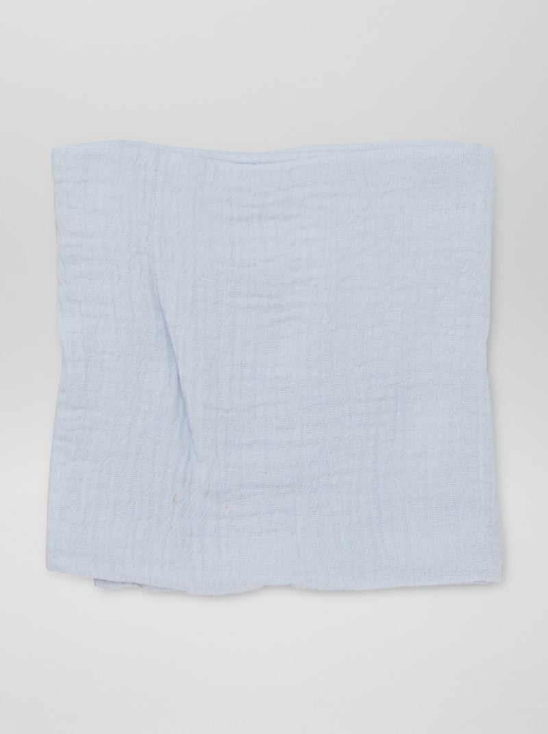 Lot de 3 langes en coton Bleu - Kiabi