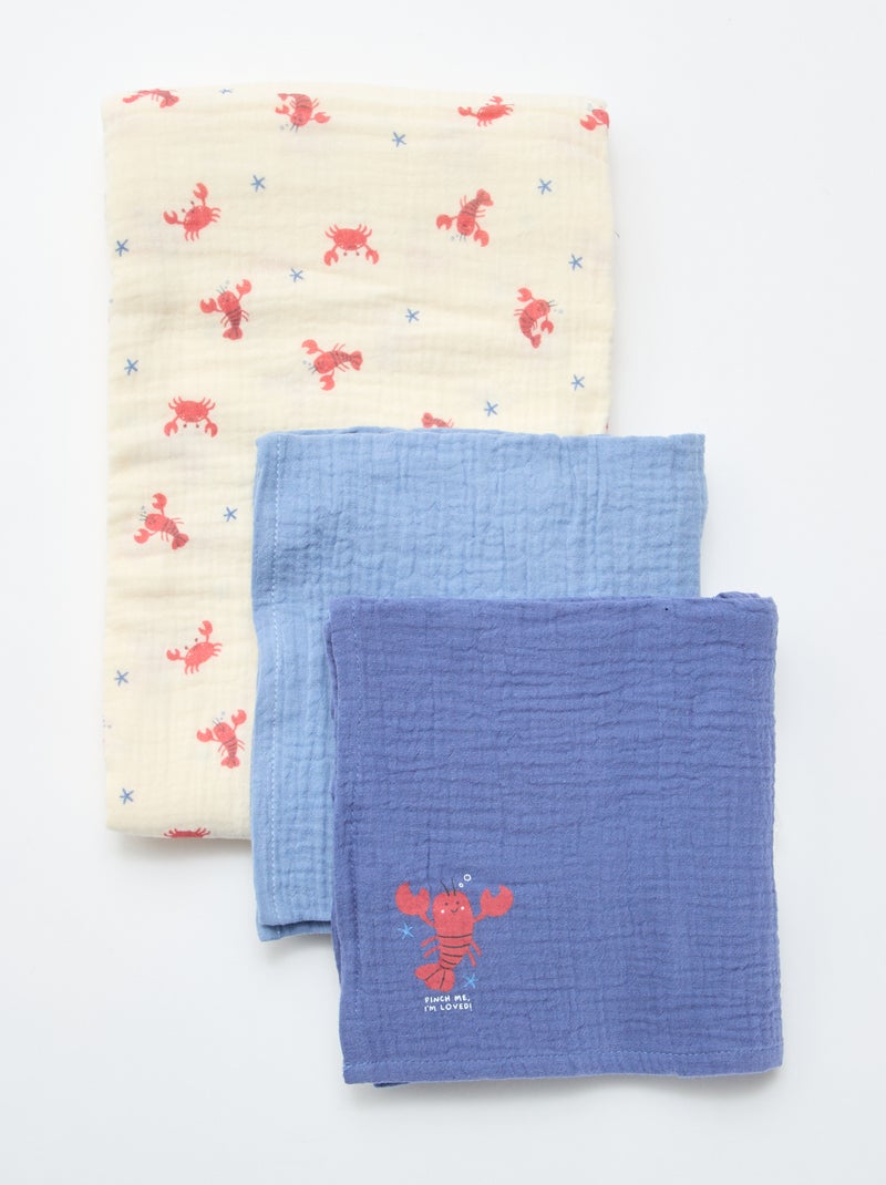 Lot de 3 langes en gaze de coton Beige - Kiabi