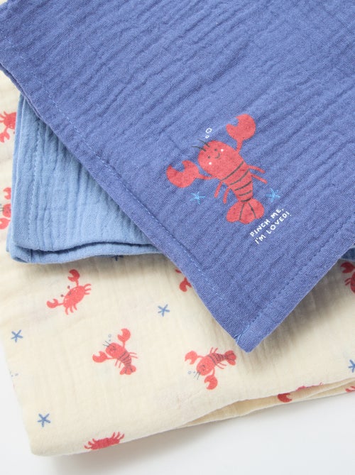 Lot de 3 langes en gaze de coton - Kiabi