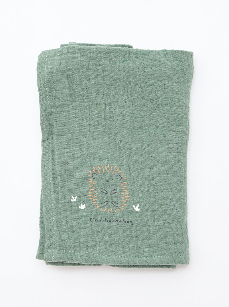 Lot de 3 langes en gaze de coton Blanc - Kiabi