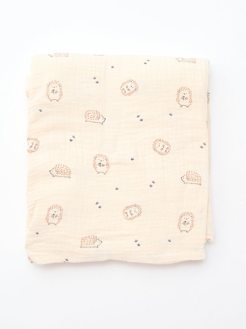 Lot de 3 langes en gaze de coton Blanc - Kiabi