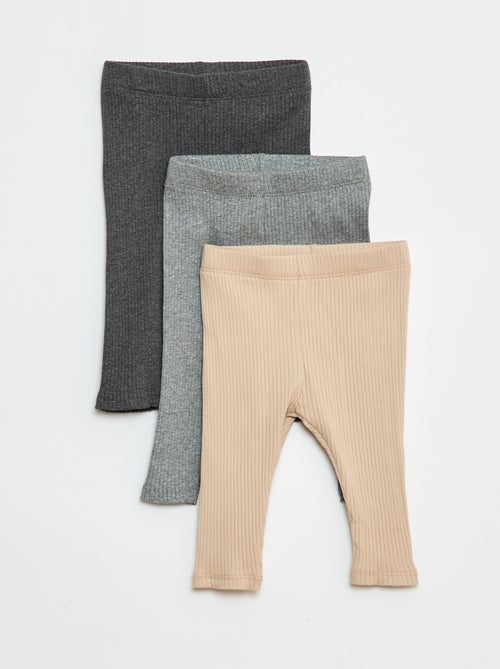 Lot de 3 leggings côtelés - Kiabi