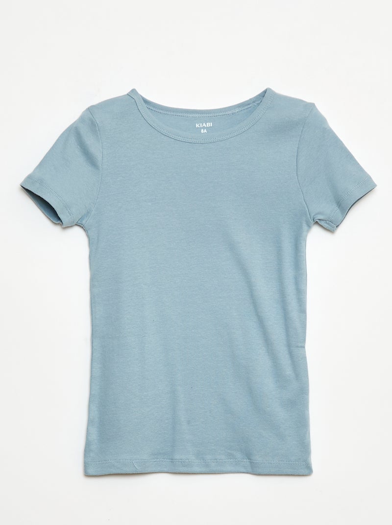 Lot de 3 maillots de corps manches courtes Bleu - Kiabi