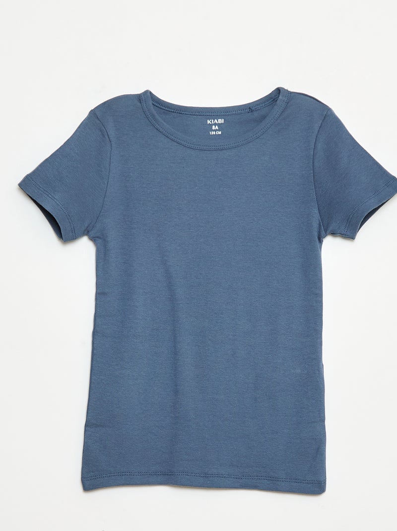 Lot de 3 maillots de corps manches courtes Bleu - Kiabi