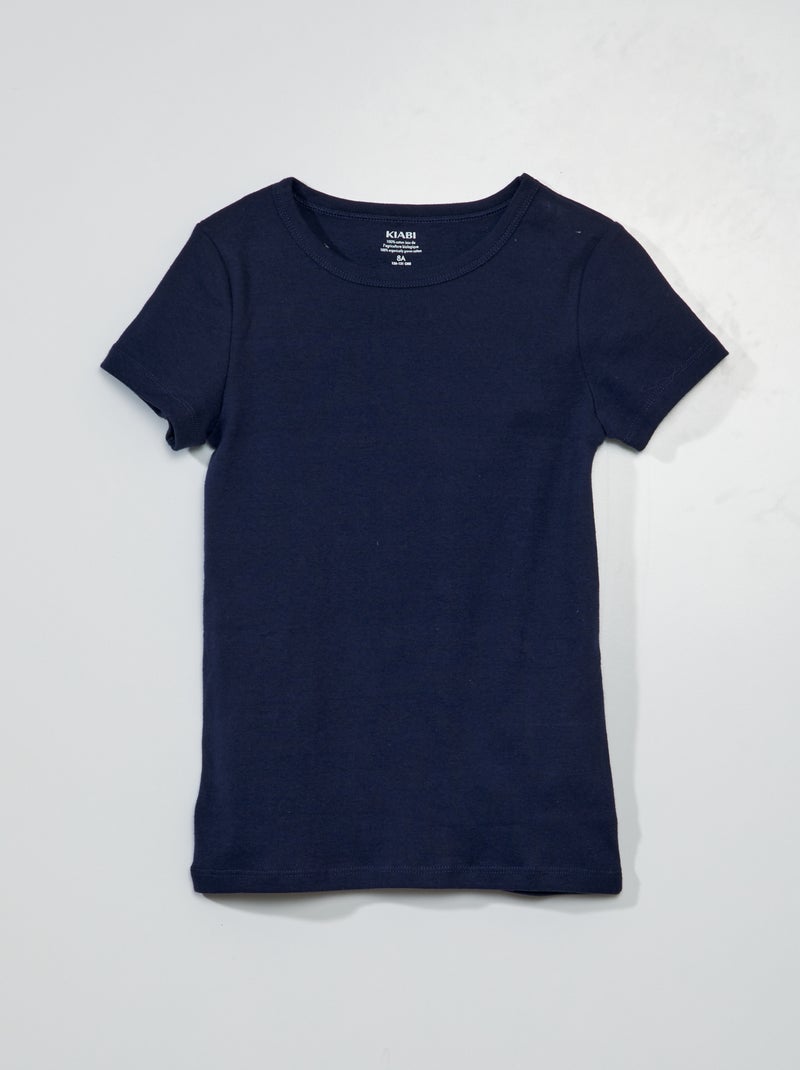 Lot de 3 maillots de corps manches courtes Bleu - Kiabi