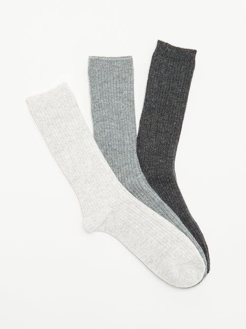 Lot de 3 paires de chaussettes chaudes - Kiabi