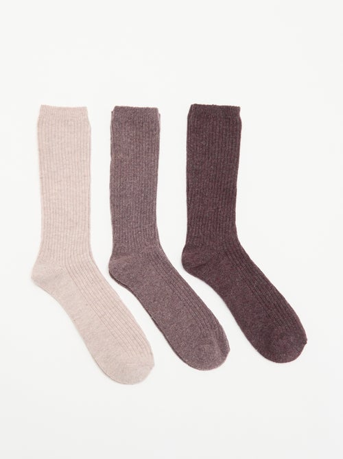 Lot de 3 paires de chaussettes chaudes - Kiabi