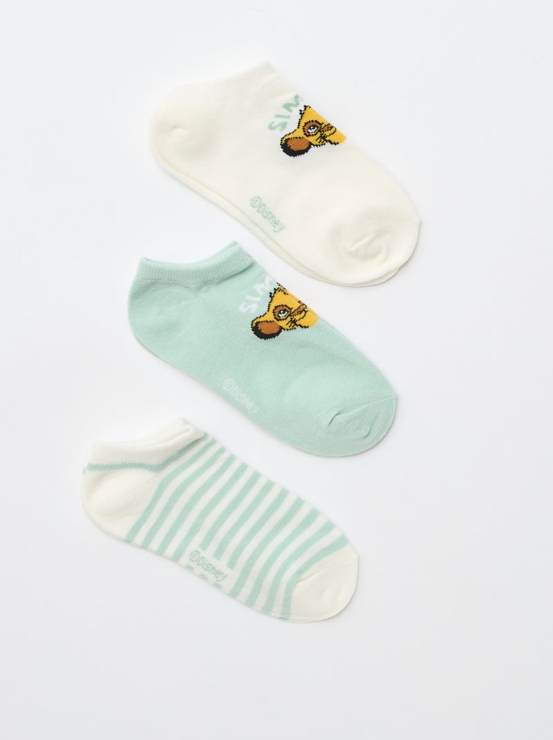 Lot de 3 paires de chaussettes invisibles 'Disney' Vert - Kiabi