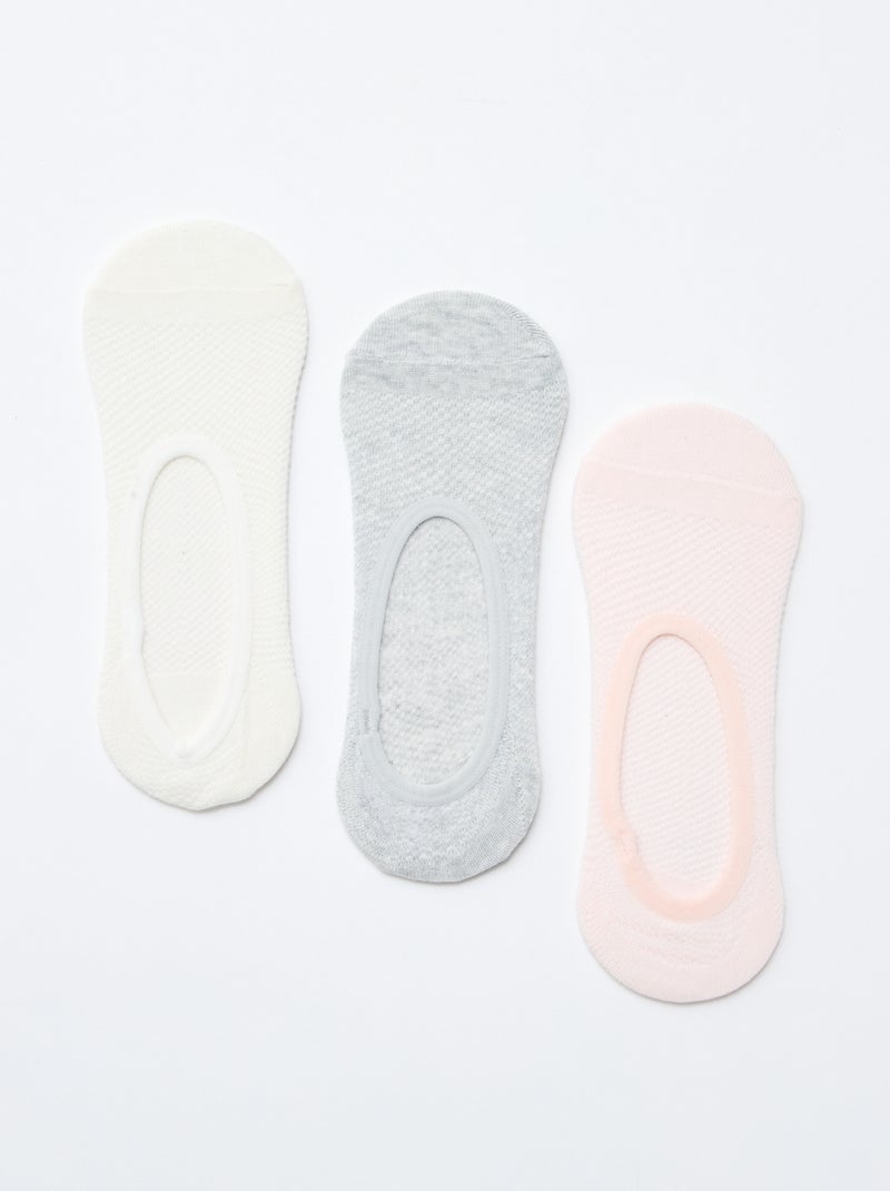 Lot de 3 paires de chaussettes invisibles Rose - Kiabi