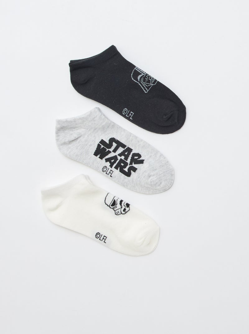 Lot de 3 paires de chaussettes invisibles 'Star Wars' Noir - Kiabi